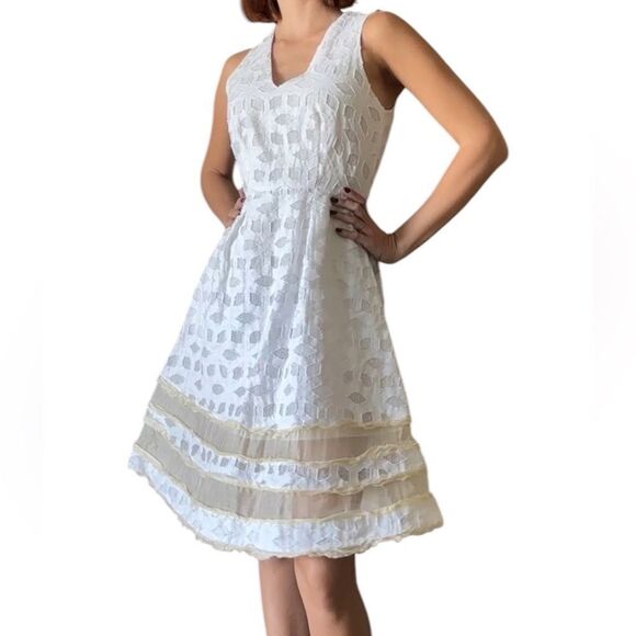 Jonathan Simkhai Midi White Dress Sleeveless Twill Size 2 - Picture 5 of 10